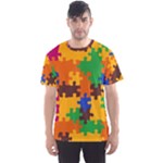 Retro colors puzzle pieces                                                                        Men s Sport Mesh Tee