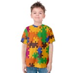 Retro colors puzzle pieces                                                                        Kid s Cotton Tee