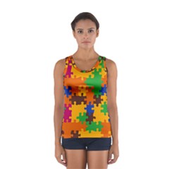 Retro colors puzzle pieces                                                                        Women s Sport Tank Top from ArtsNow.com