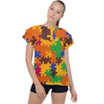 Retro colors puzzle pieces                                                                     Ruffle Collar Chiffon Blouse