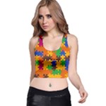 Retro colors puzzle pieces                                                                        Racer Back Crop Top