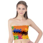 Retro colors puzzle pieces                                                                        Women s Tube Top