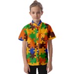 Retro colors puzzle pieces                       Kids  Short Sleeve Shirt