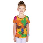 Retro colors puzzle pieces                                                                         Kids  One Piece Tee