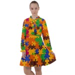 Retro colors puzzle pieces                                                                          All Frills Chiffon Dress