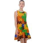 Retro colors puzzle pieces                                                                           Frill Swing Dress