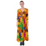 Retro colors puzzle pieces                                                                           Button Up Maxi Dress