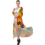 Retro colors puzzle pieces                                                                           Maxi Chiffon Beach Wrap