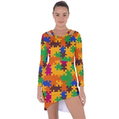 Asymmetric Cut-Out Shift Dress 