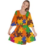 Retro colors puzzle pieces                                                                     Velvet Kimono Dress