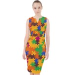 Retro colors puzzle pieces                                                                          Midi Bodycon Dress