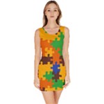 Retro colors puzzle pieces                                                                        Bodycon Dress