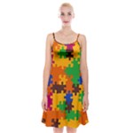 Retro colors puzzle pieces                                                                         Spaghetti Strap Velvet Dress