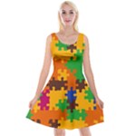 Retro colors puzzle pieces                                                                             Reversible Velvet Sleeveless Dress