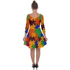 Quarter Sleeve Skater Dress 