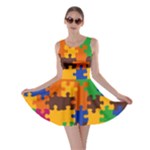 Retro colors puzzle pieces                                                                        Skater Dress