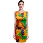 Retro colors puzzle pieces                                                                             Classic Sleeveless Midi Dress