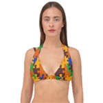 Retro colors puzzle pieces                                                                     Double Strap Halter Bikini Top