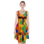 Retro colors puzzle pieces                                                                            Racerback Midi Dress