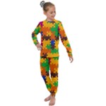 Retro colors puzzle pieces                                                                     Kids  Long Sleeve Set