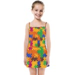 Retro colors puzzle pieces                                                                       Kids Summer Sun Dress