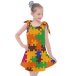 Retro colors puzzle pieces                                                                    Kids  Tie Up Tunic Dress