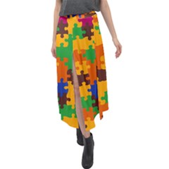 Velour Split Maxi Skirt 