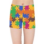 Retro colors puzzle pieces                                                                       Kids  Skinny Shorts