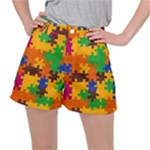 Retro colors puzzle pieces                                                                       Stretch Ripstop Shorts