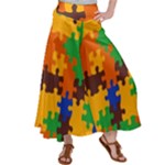 Retro colors puzzle pieces                                                                       Satin Palazzo Pants