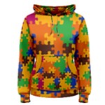 Retro colors puzzle pieces                                                                        Women s Pullover Hoodie