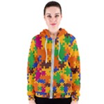 Retro colors puzzle pieces                                                                        Women s Zipper Hoodie