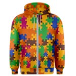 Retro colors puzzle pieces                                                                        Men s Zipper Hoodie