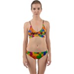 Retro colors puzzle pieces                                                                          Wrap Around Bikini Set