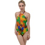 Retro colors puzzle pieces                                                                      Go with the Flow One Piece Swimsuit