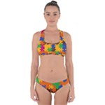 Retro colors puzzle pieces                                                                       Cross Back Hipster Bikini Set