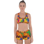 Retro colors puzzle pieces                                                                       Racerback Boyleg Bikini Set