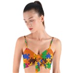 Retro colors puzzle pieces                                                                       Woven Tie Front Bralet