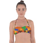 Retro colors puzzle pieces                                                                        Halter Bandeau Bikini Top