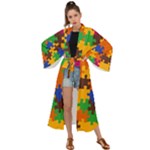 Retro colors puzzle pieces                                                                     Maxi Kimono