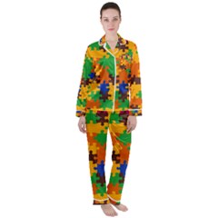 Women s Long Sleeve Satin Pajamas Set 