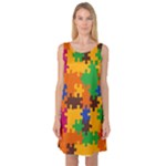 Retro colors puzzle pieces                                                                        Sleeveless Satin Nightdress