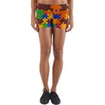 Retro colors puzzle pieces                                                                      Yoga Shorts