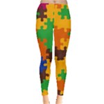 Retro colors puzzle pieces                                                                        Leggings