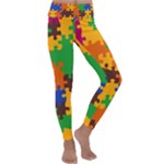 Retro colors puzzle pieces                                                                       Kids  Lightweight Velour Classic Yoga Leggings