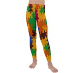 Retro colors puzzle pieces                                                                      Kids  Lightweight Velour Leggings