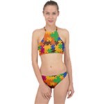 Retro colors puzzle pieces                                                                        Racer Front Bikini Set