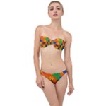 Retro colors puzzle pieces                                                                        Classic Bandeau Bikini Set