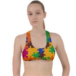 Retro colors puzzle pieces                                                                       Criss Cross Racerback Sports Bra