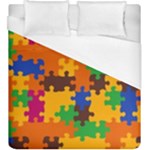 Retro colors puzzle pieces                                                                         Duvet Cover (King Size)